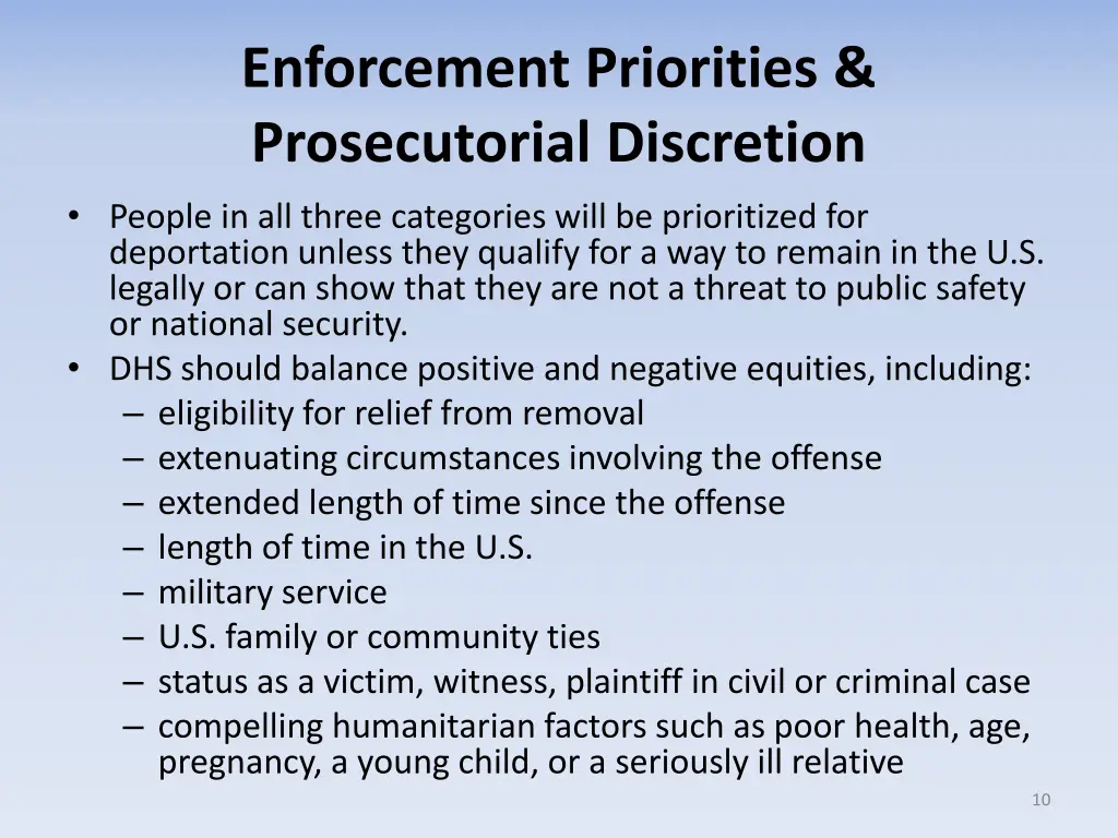 enforcement priorities prosecutorial discretion 2