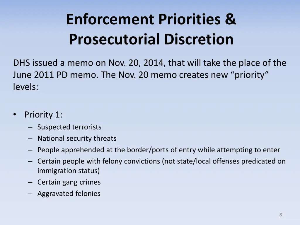 enforcement priorities prosecutorial discretion