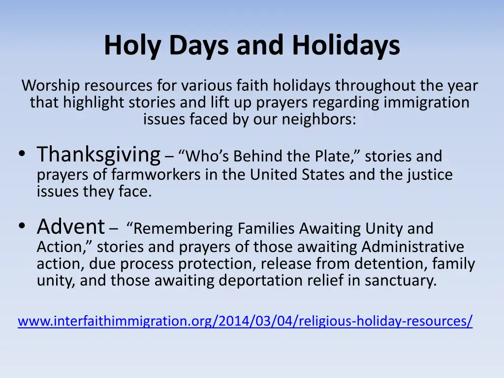 holy days and holidays