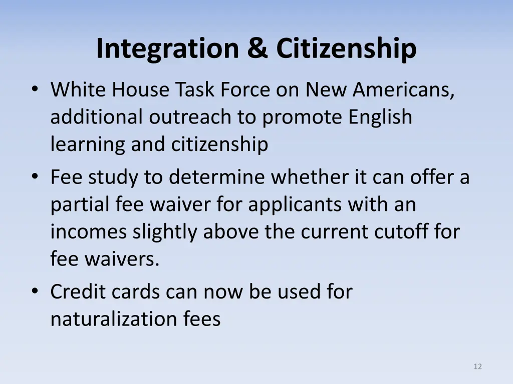 integration citizenship white house task force