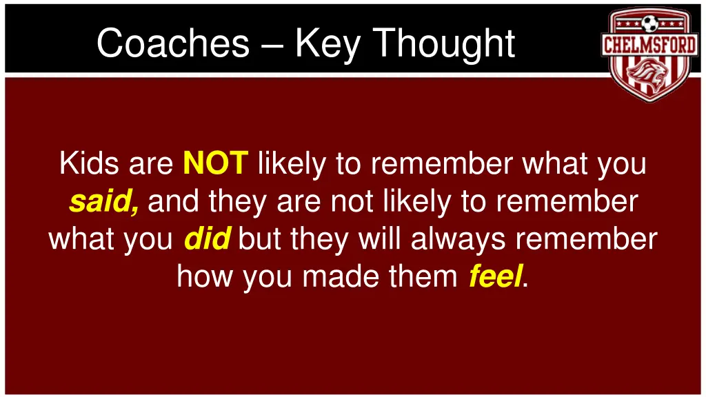 coaches key thought