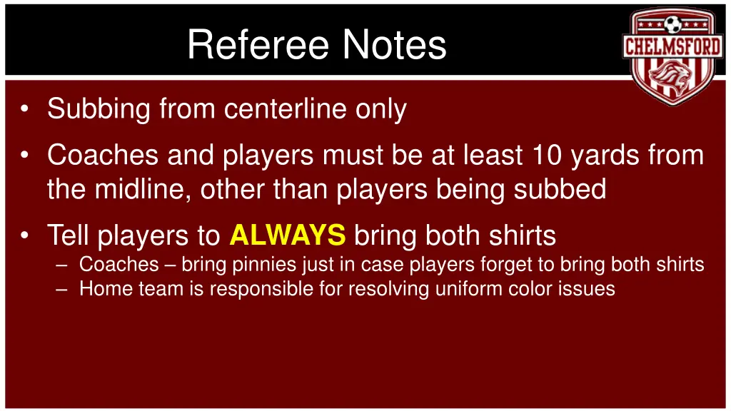 referee notes