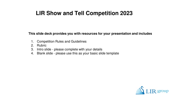 lir show and tell competition 2023