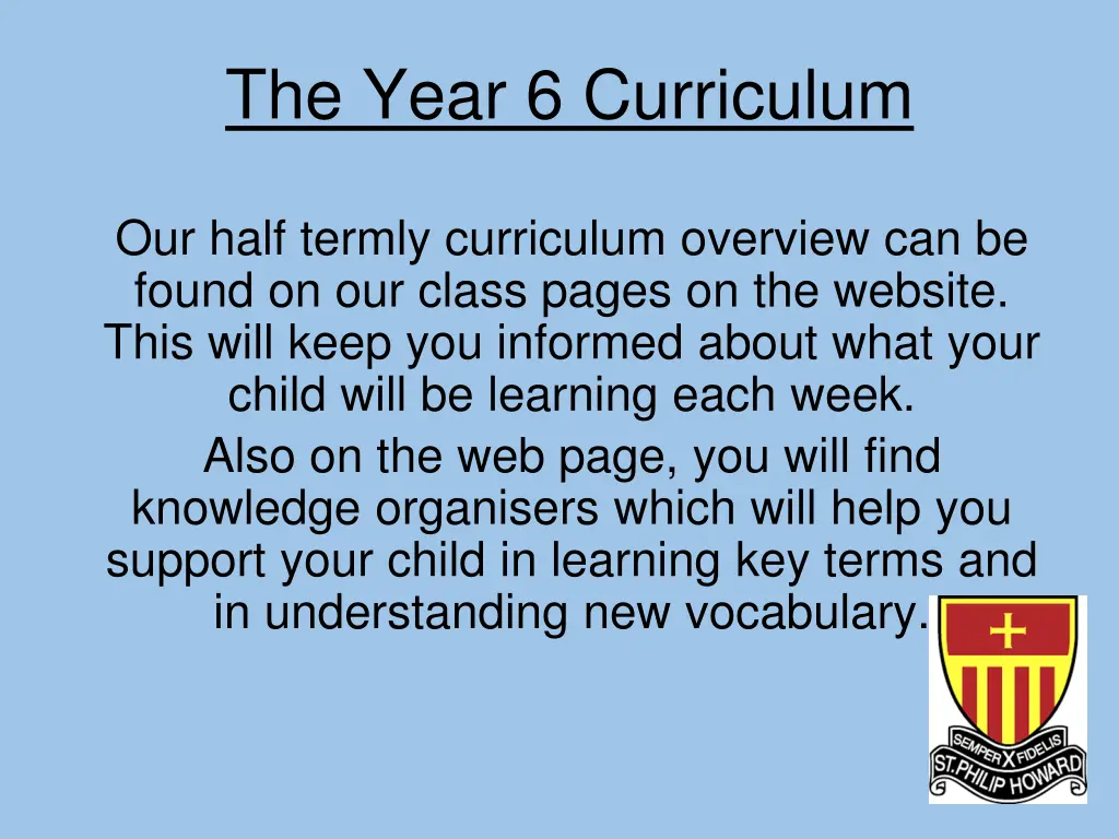 the year 6 curriculum