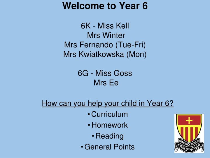 welcome to year 6