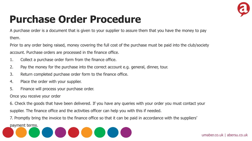 purchase order procedure