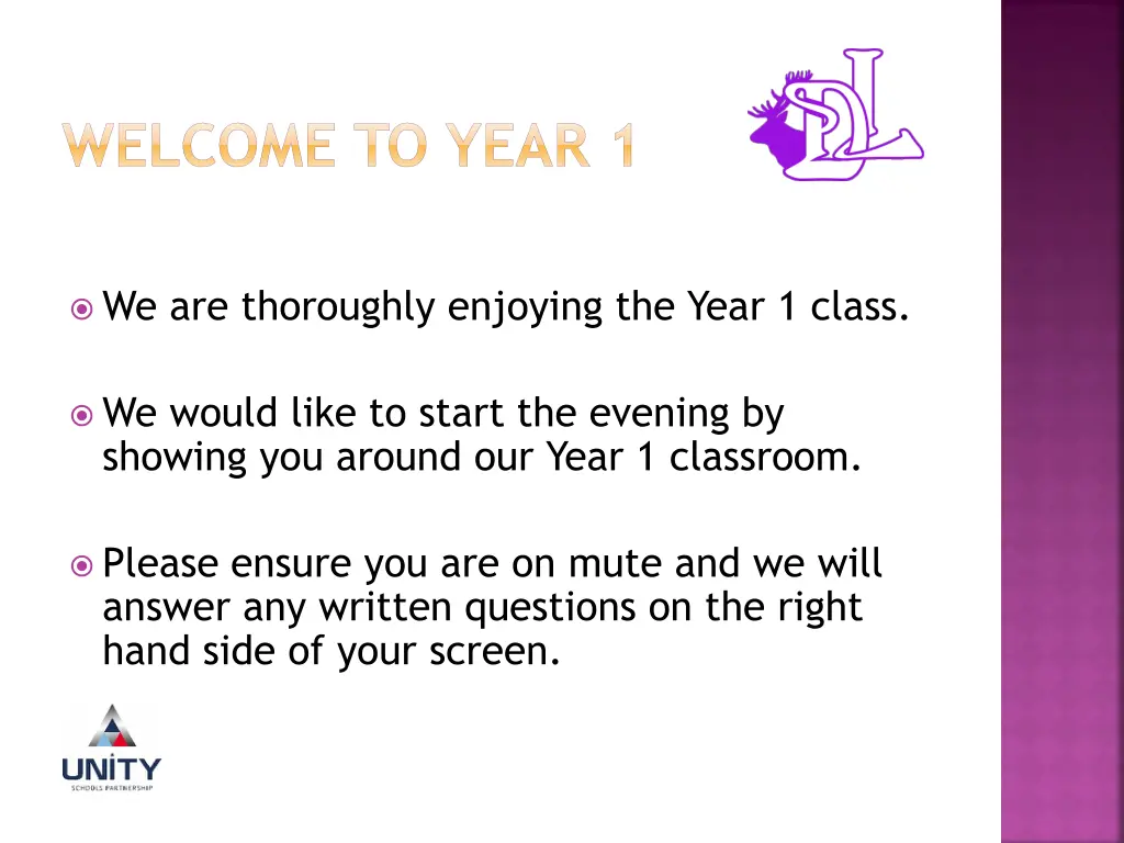 welcome to year 1