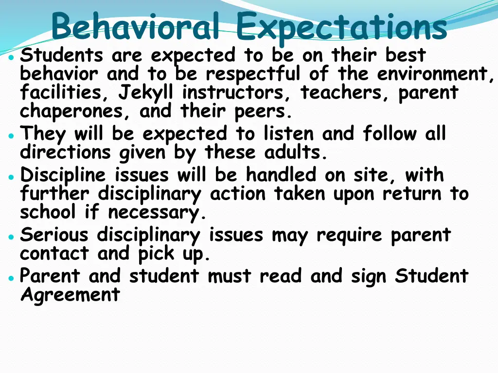 behavioral expectations