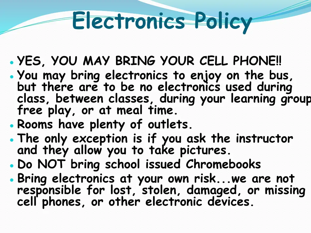 electronics policy