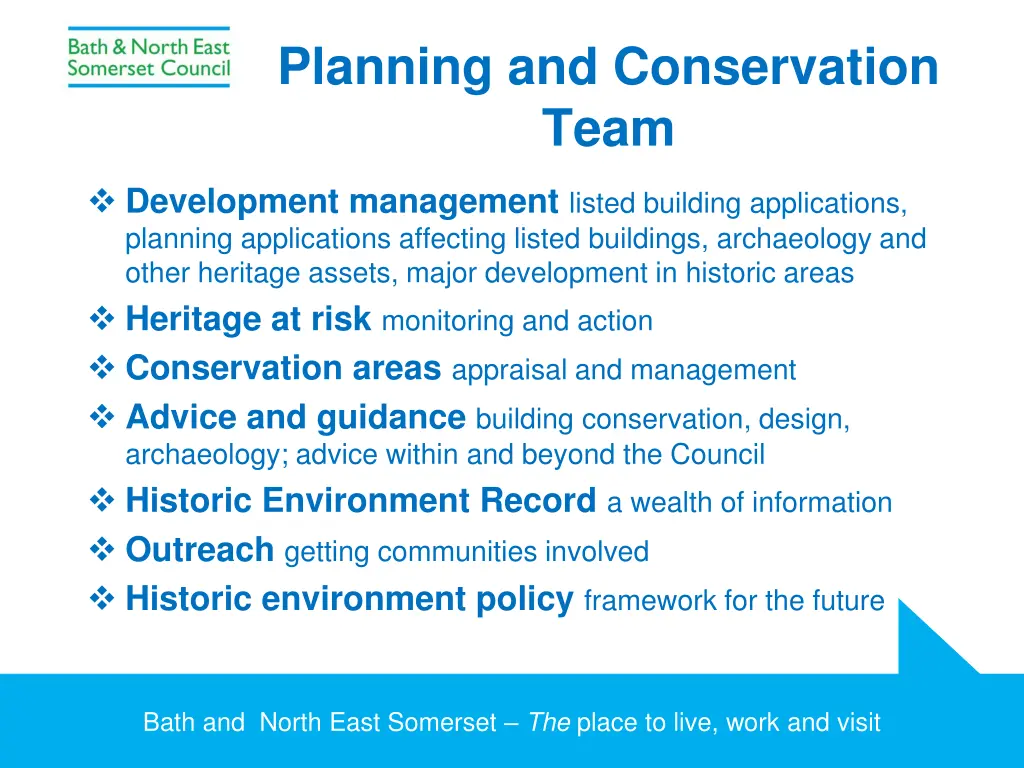 planning and conservation team