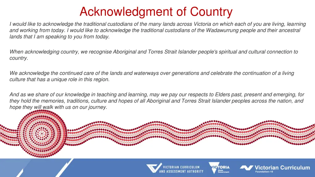 acknowledgment of country i would like