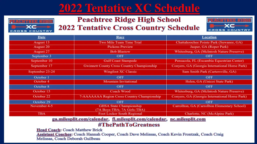 2022 tentative xc schedule 1