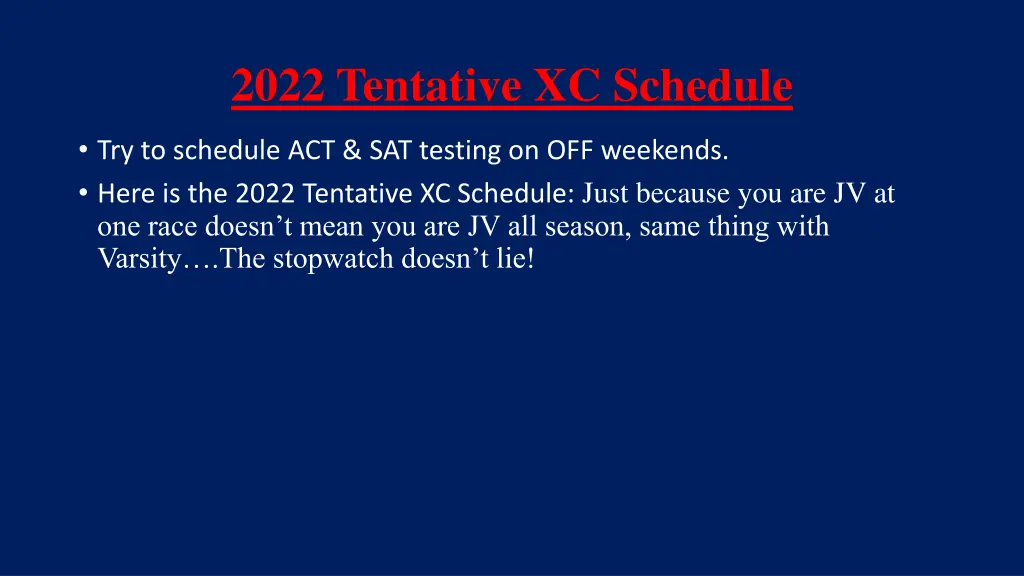 2022 tentative xc schedule