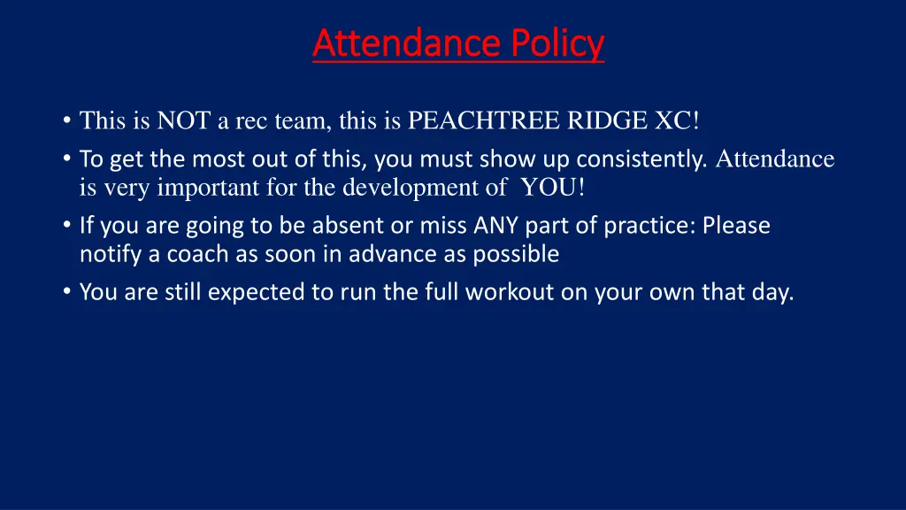 attendance policy attendance policy