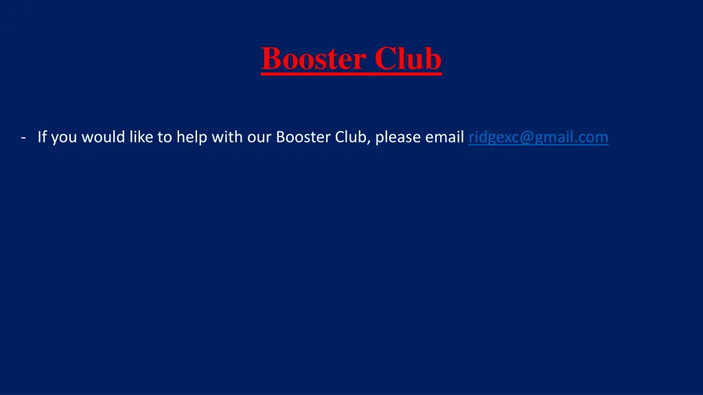 booster club