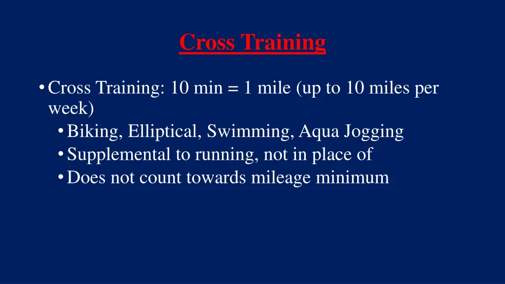 cross training