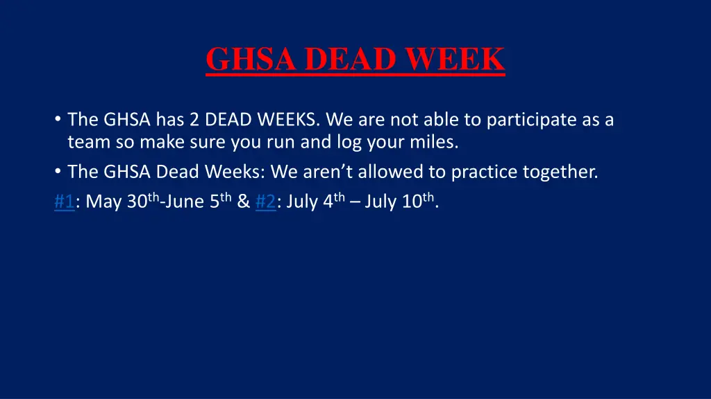 ghsa dead week