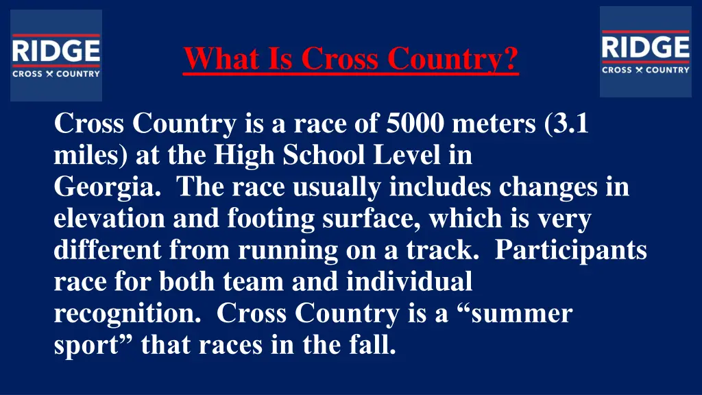 what is cross country