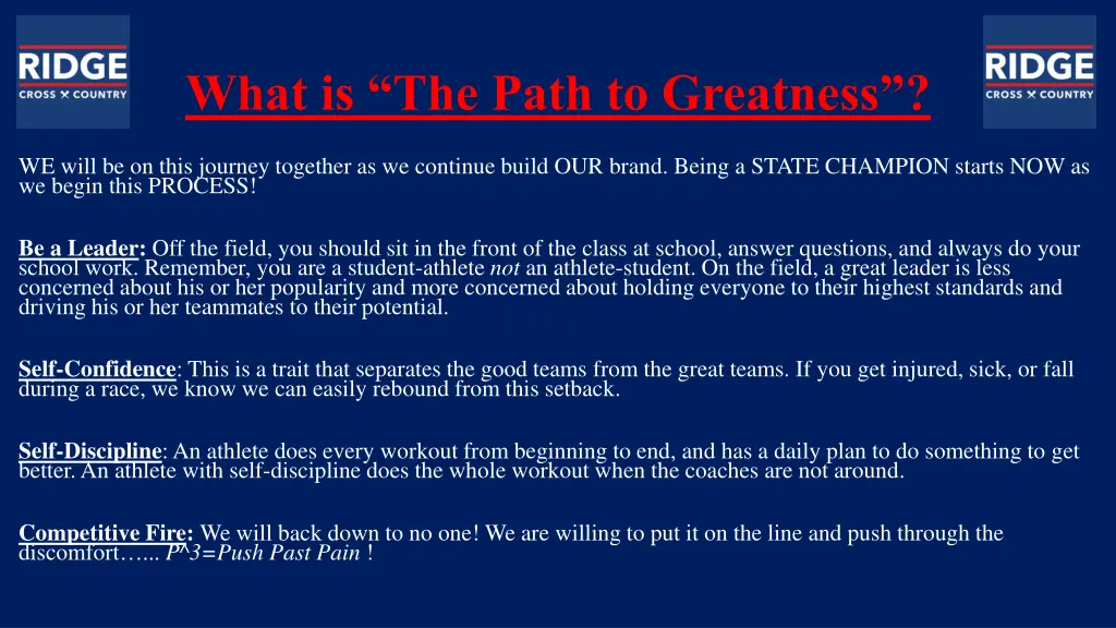 what is the path to greatness