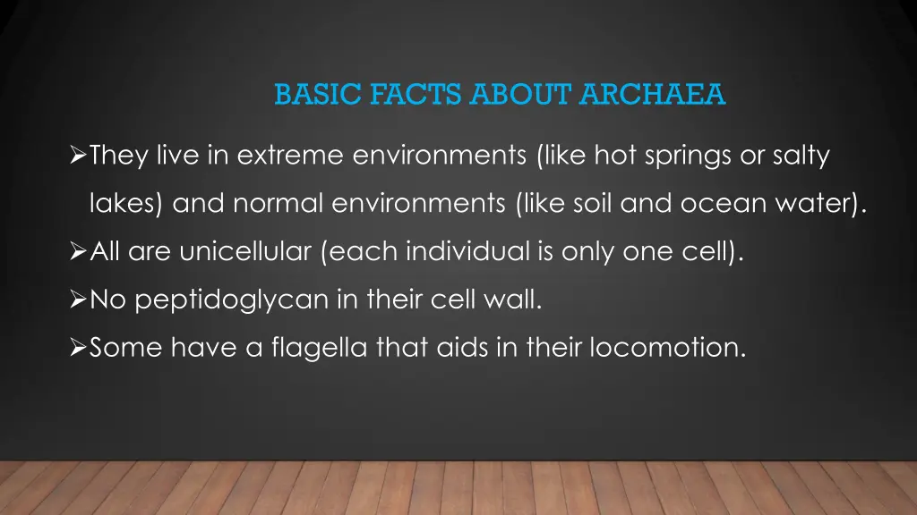 basic facts about archaea