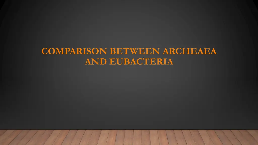 comparison between archeaea and eubacteria