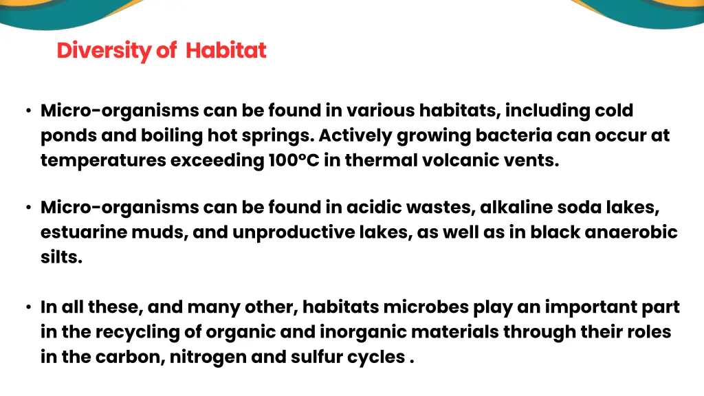 diversity of habitat