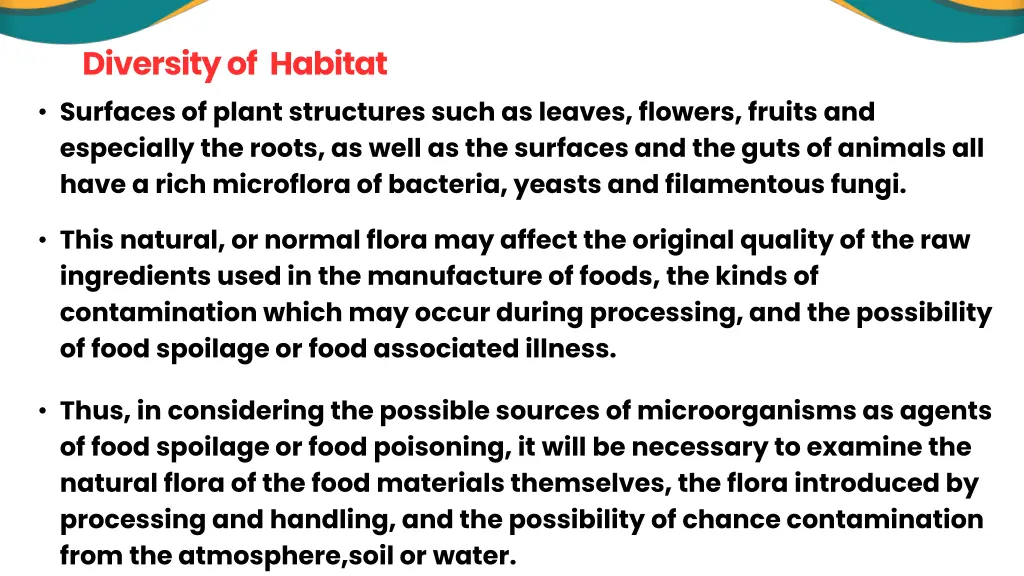 diversity of habitat surfaces of plant structures