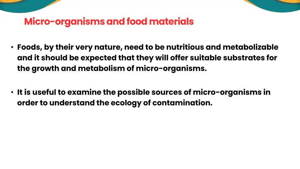 micro organisms and food materials