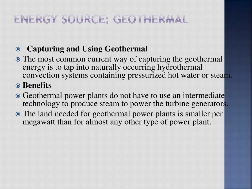 energy source geothermal