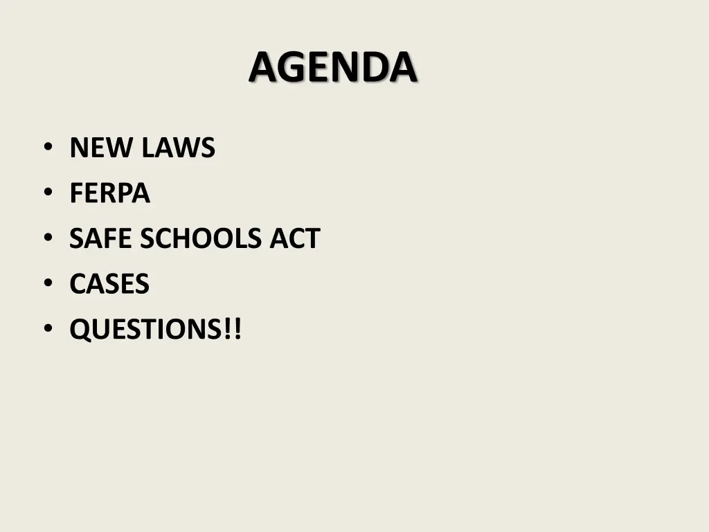 agenda