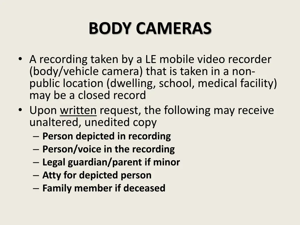 body cameras