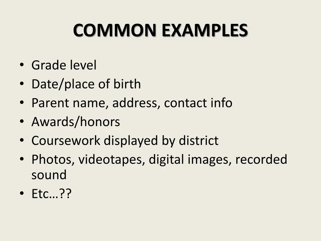 common examples