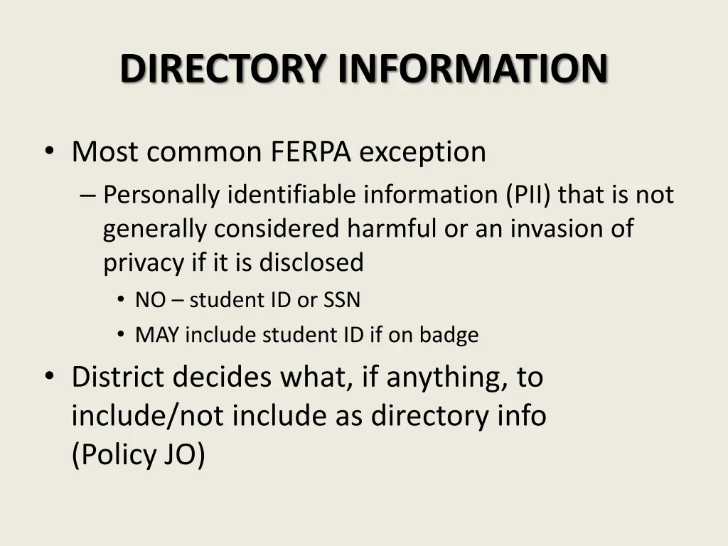 directory information