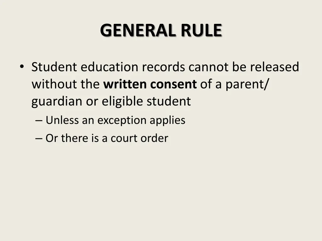 general rule