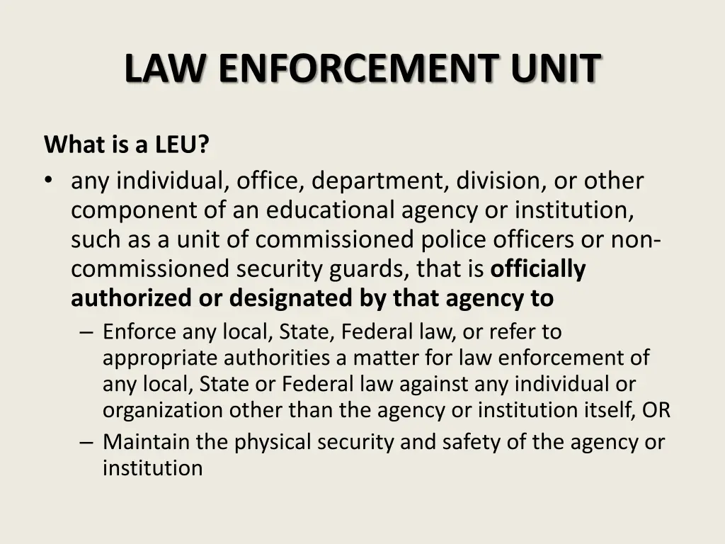 law enforcement unit