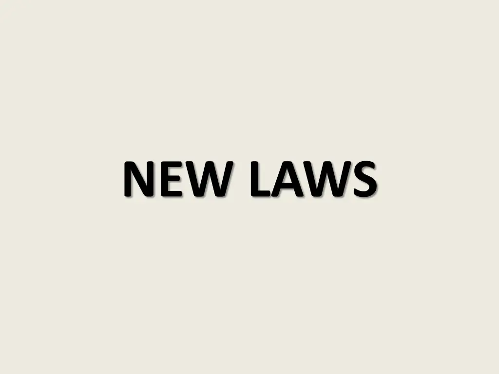 new laws