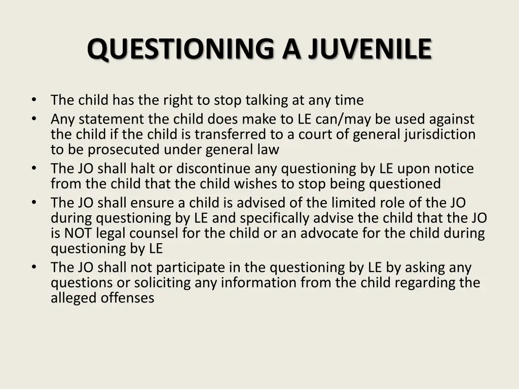 questioning a juvenile 1