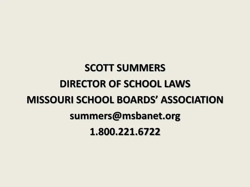 scott summers director of school laws missouri