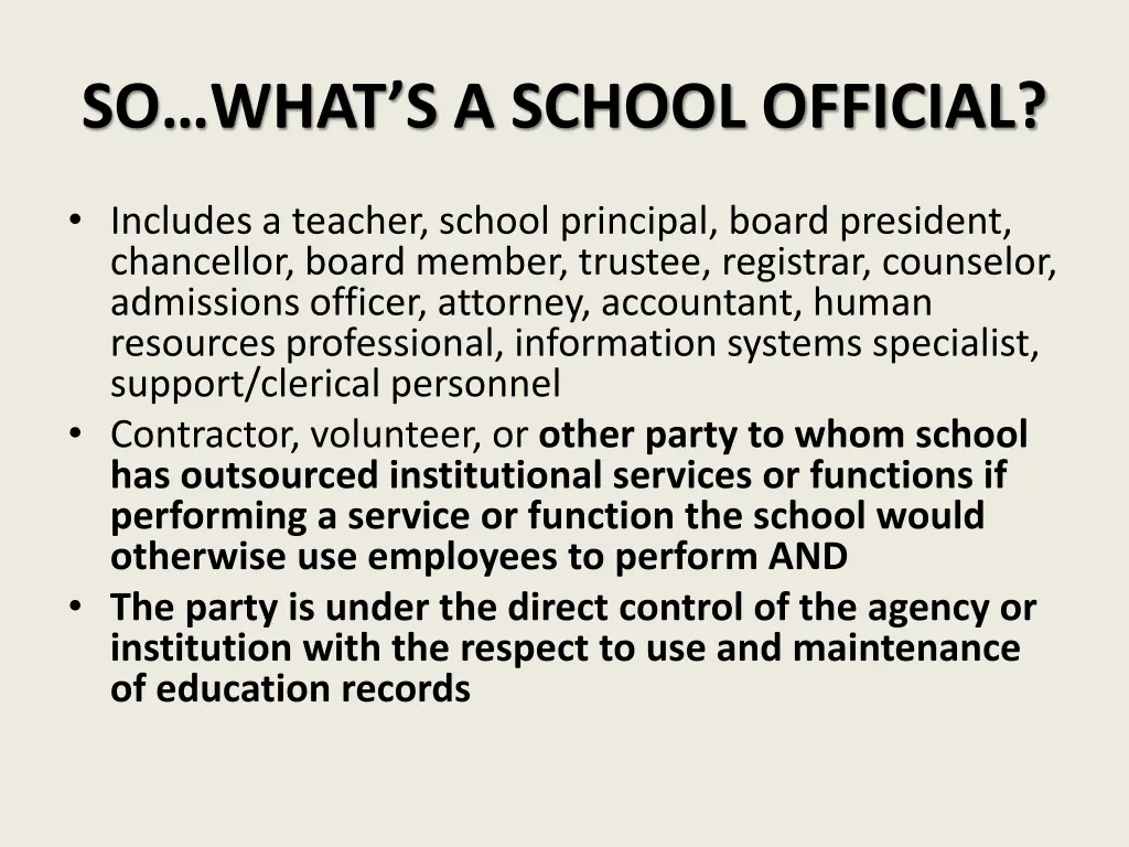 so what s a school official