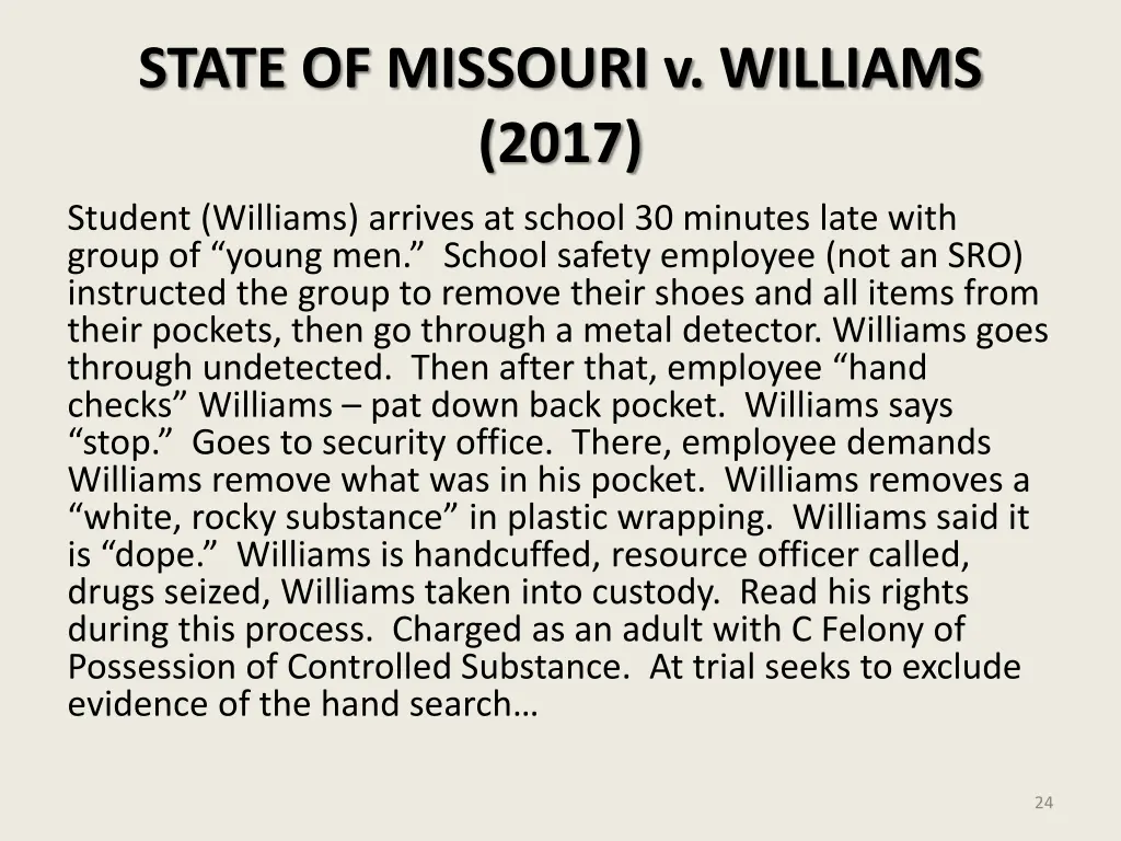 state of missouri v williams 2017