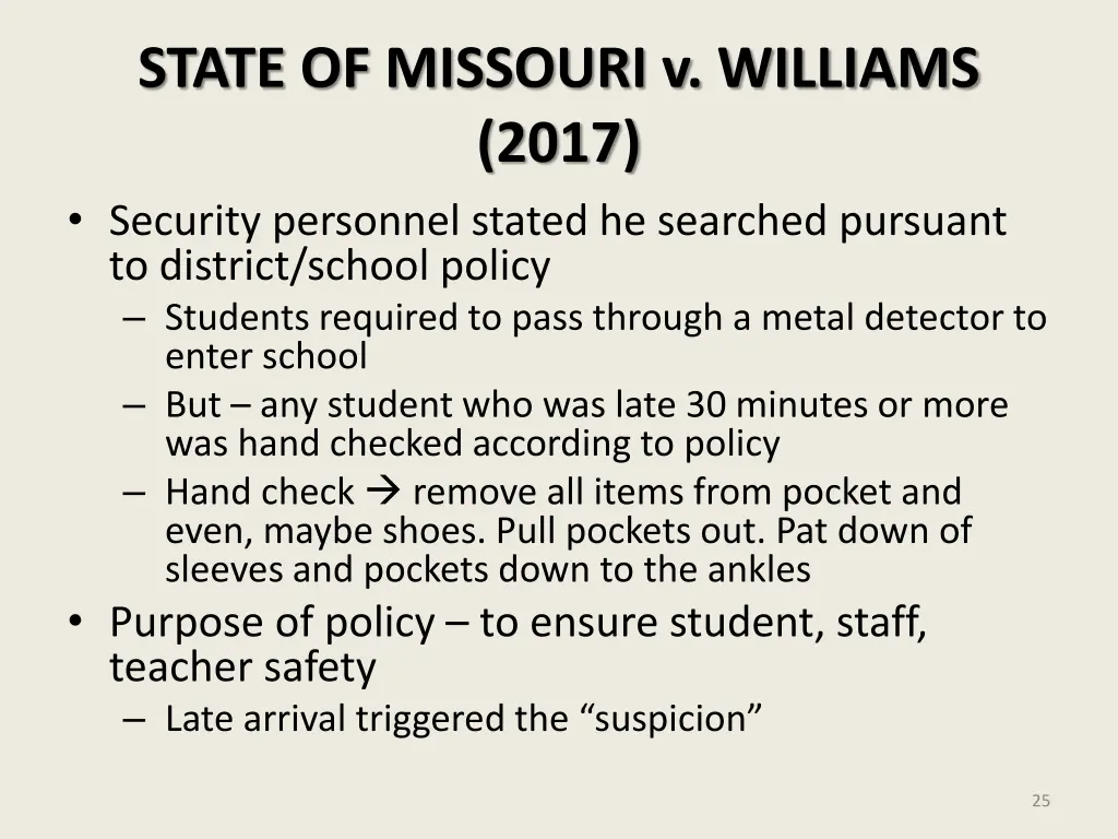 state of missouri v williams 2017 security