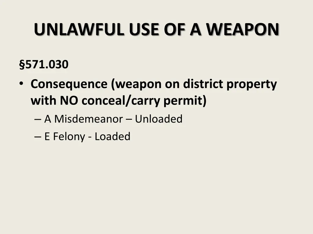 unlawful use of a weapon