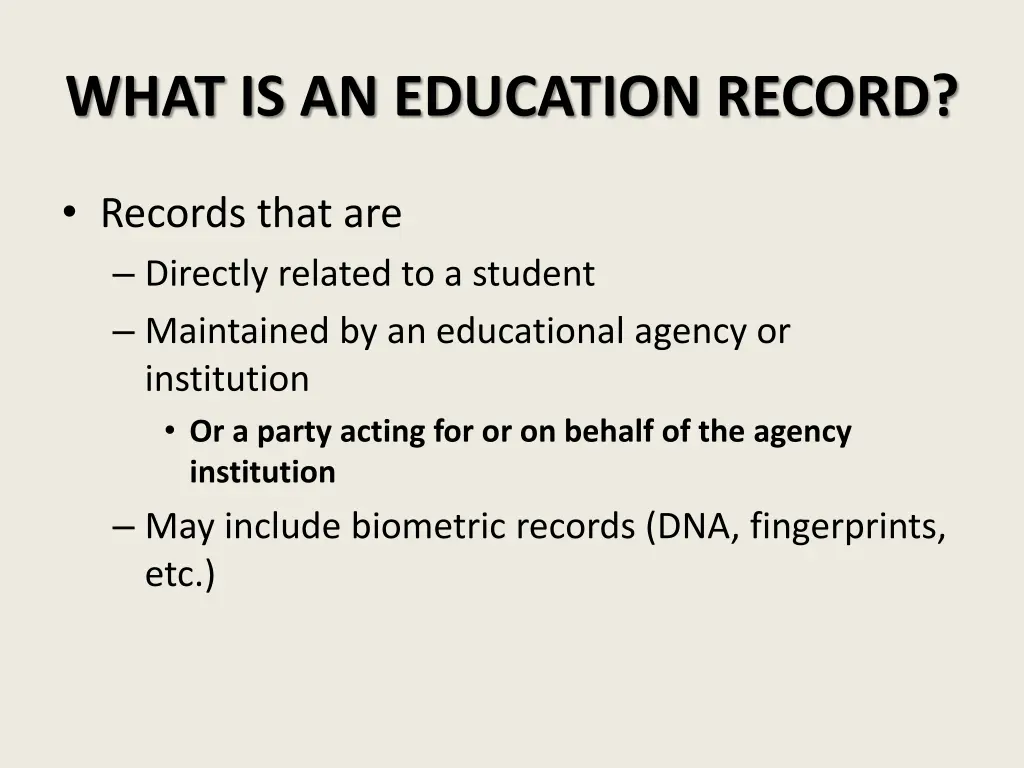 what is an education record