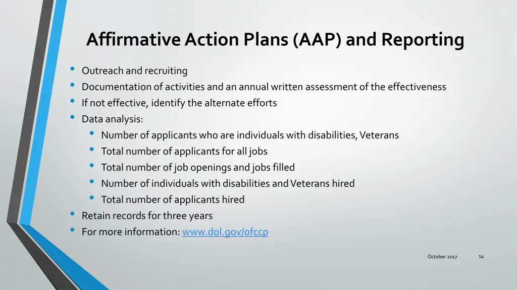 affirmative action plans aap and reporting