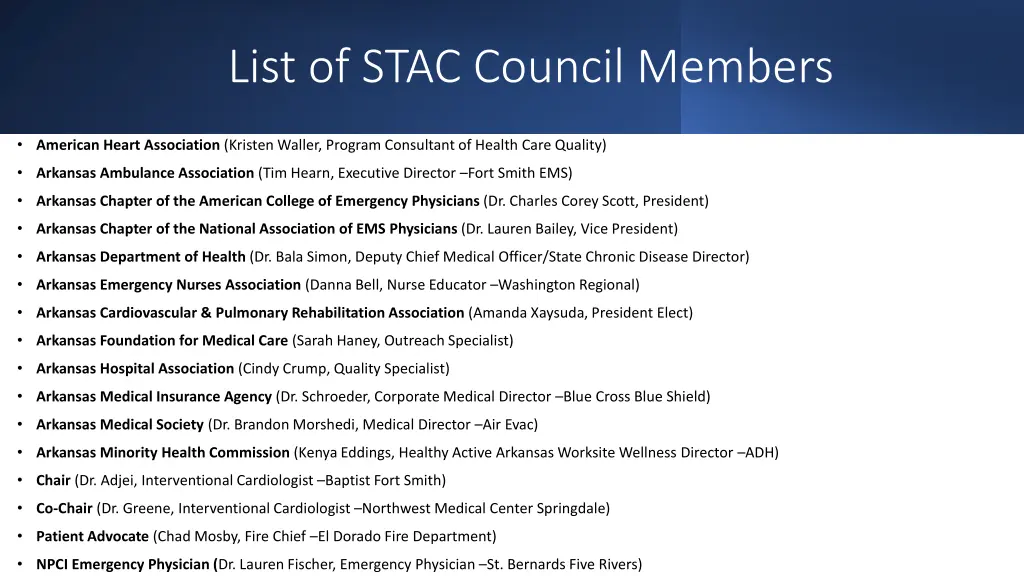 list of stac council members