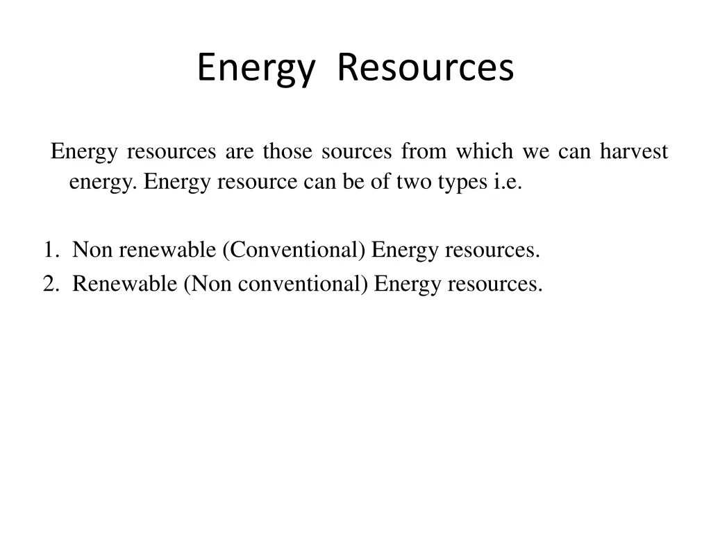 energy resources