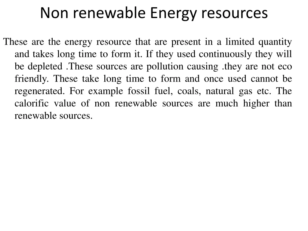 non renewable energy resources