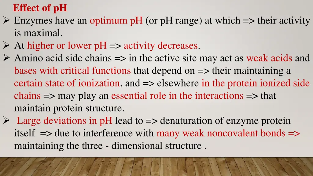 effect of ph enzymes have an optimum