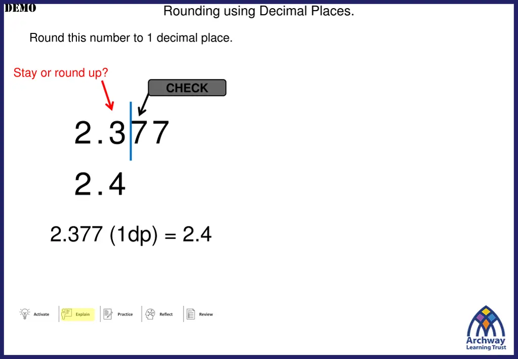 rounding using decimal places 1