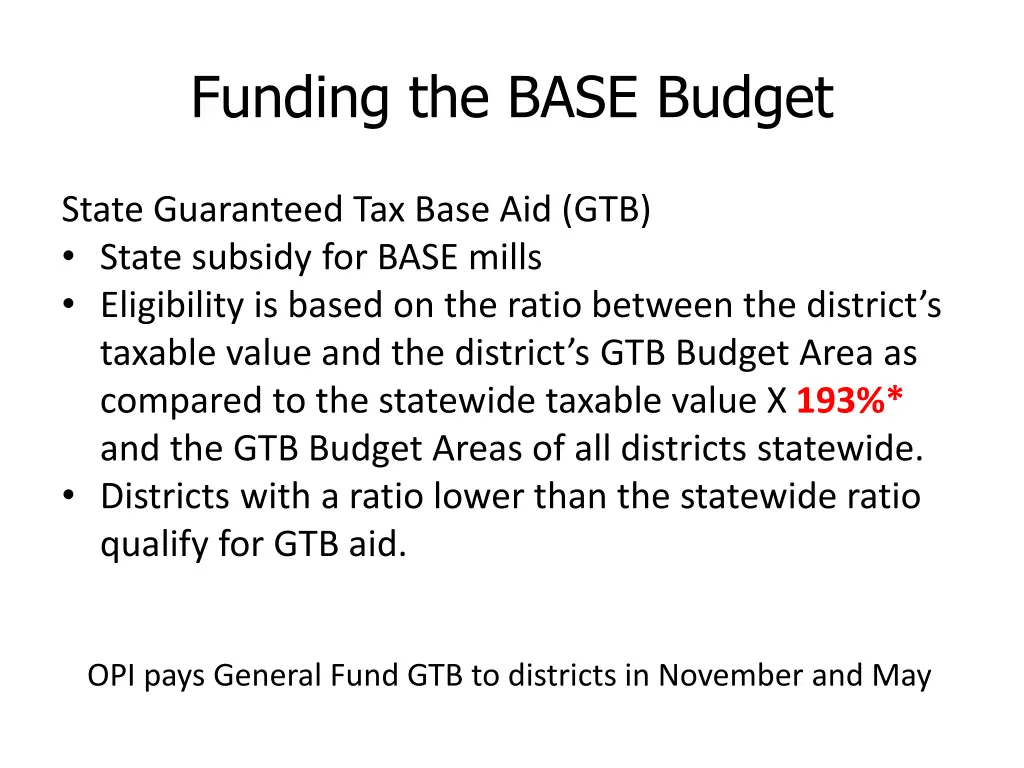 funding the base budget 6